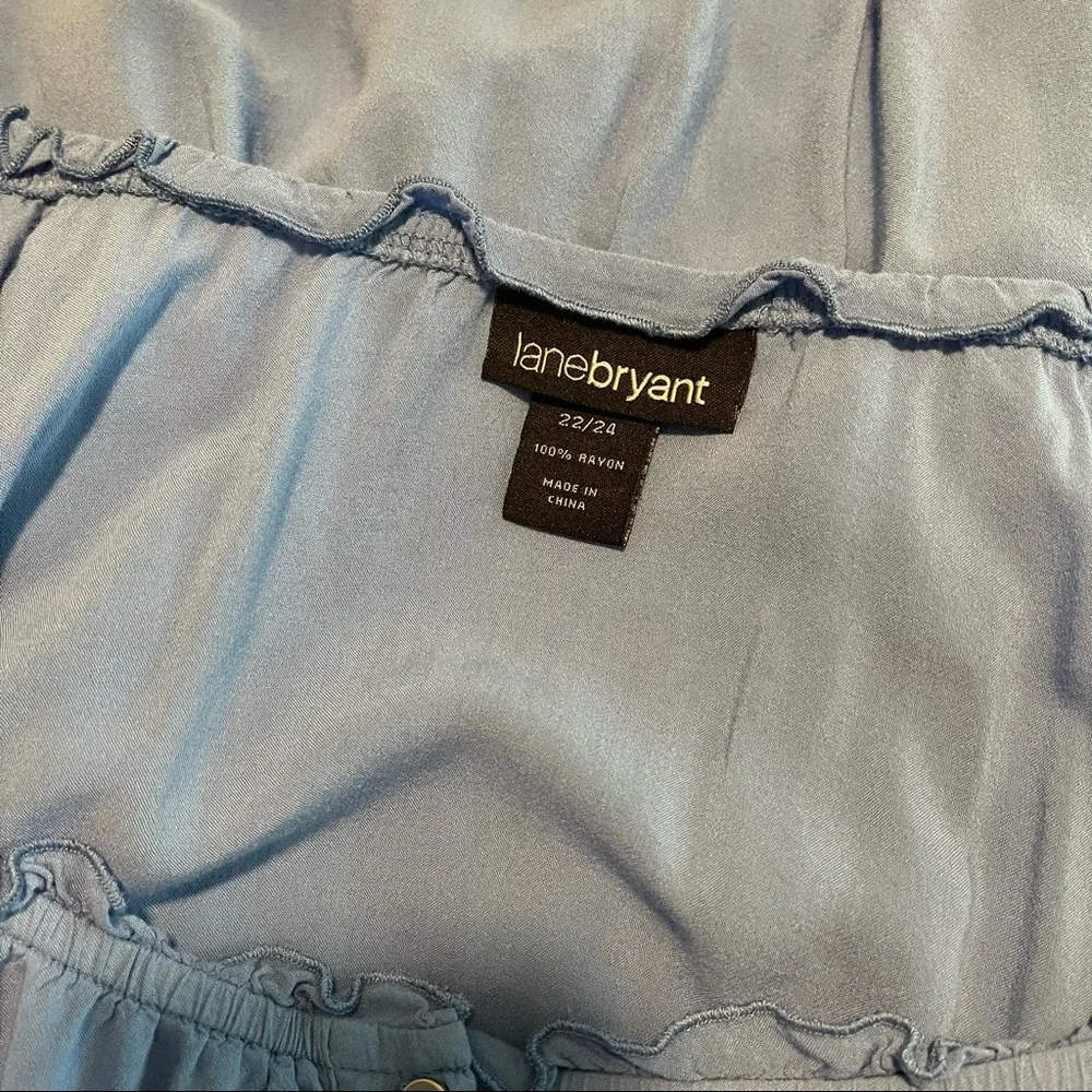 Lane Bryant Sky Blue 3/4 Length Sleeve Blouse